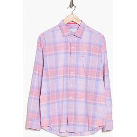 Tommy Bahama Mens Orange Blue Siesta Key Charmed Check Button Up Shirt Sz XL New - Picture 4 of 11